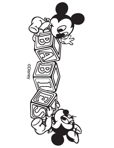 baby mickey  minnie mouse coloring page   coloring pages
