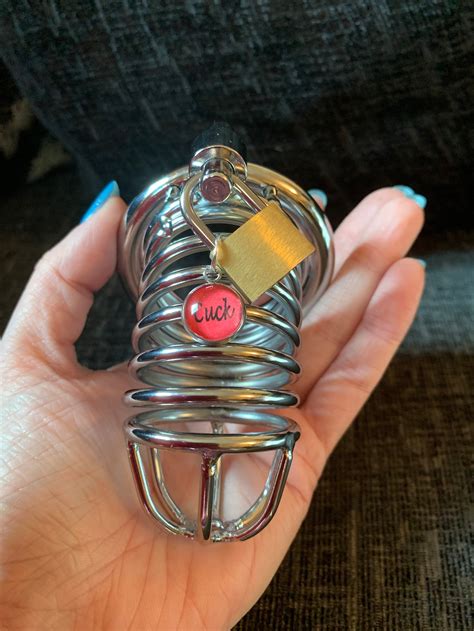 Personalised Cuck Lock For Sub Chastity Belt Cock Cage Cuckold Etsy Uk