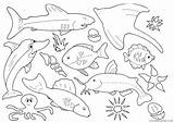 Peixes Tipos Marinos Bajo Recortables Sheets Coloring4free Animais Pez Ecosistemas Templates Nuestro Derecha sketch template