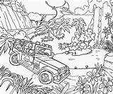 Jurassic Coloring Park Lego Pages Drawing Jeep Color Safari Printable Dinosaur Kids Car Jungle Rex Realistic Volcano Dinosaurs Getdrawings Getcolorings sketch template