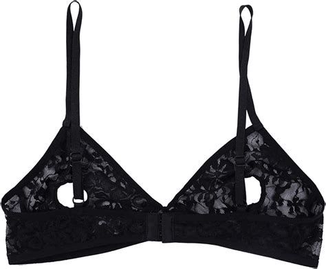 Aislor Womens Lingerie Lace Floral Sheer Nipple Bralette Top Exposed