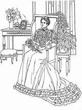 Coloring Pages Noblewomen Victorian Fashion Adult Sheets Adults Woman Books Teen Teenagers Quality Complex High Crafts Colouring Coloringpagesforadult Women Obtain sketch template