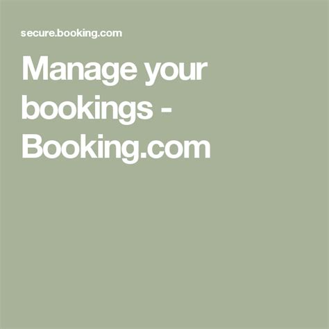 manage  bookings bookingcom booking manage