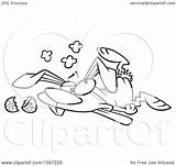 Bunny Easter Floor Clipart Stampeded Crushed Outlined Illustration Royalty Toonaday Vector sketch template