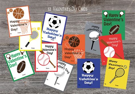 kids sports valentine cards printable valentines  school baseball