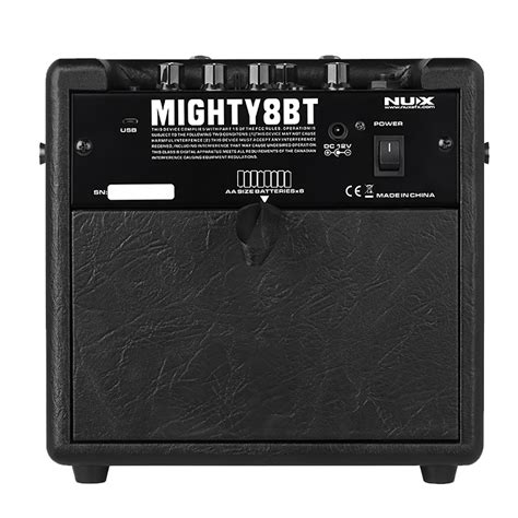 nux mighty 8bt portable battery powered guitar combo amp w bluetooth
