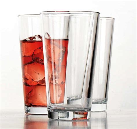 Buy Drinking Glasses Set Of 4 Highball Glass Cups 17 Oz By Home