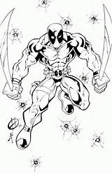 Deadpool Coloring Pages Kids Marvel Avengers Print Azcoloring sketch template