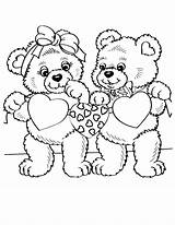 Coloring Heart Teddy Bear Pages Cool Getcolorings sketch template