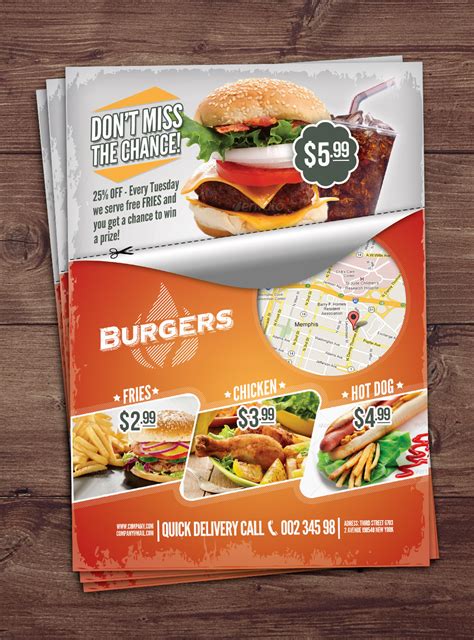fast food flyer template punedesign