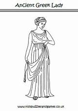 Greek Ancient Colouring Greece Ladies Coloring Kids Sheets Women sketch template