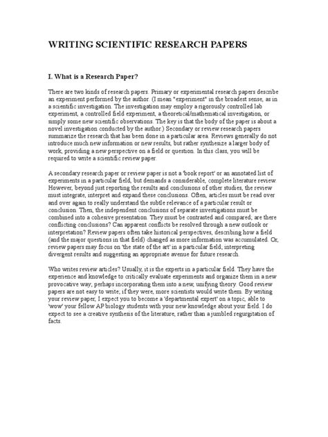 write  scientific review paper science