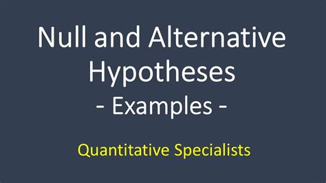 hypothesis testing null hypothesis alternative hypothesis examples