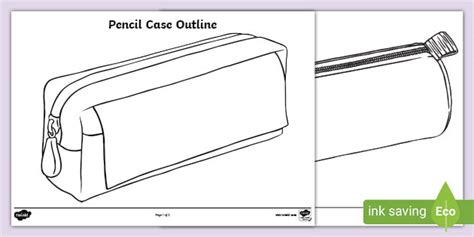 pencil case outline teacher