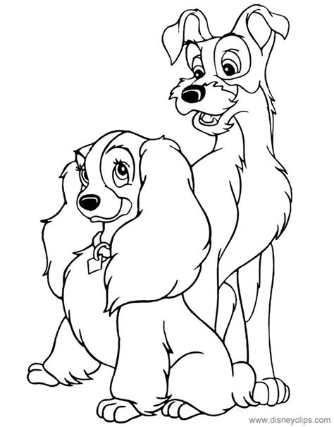 inspiration photo  lady   tramp coloring pages
