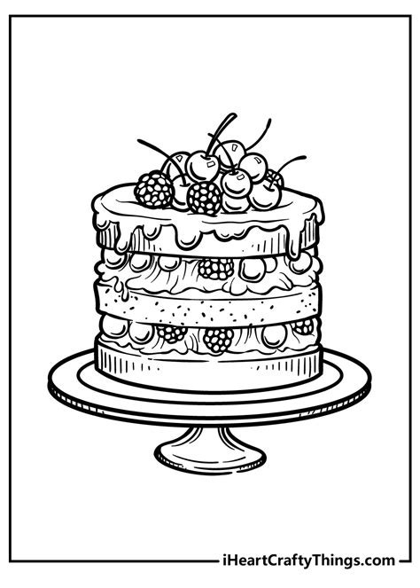 easy  print cake coloring pages tulamama birthday cake netart
