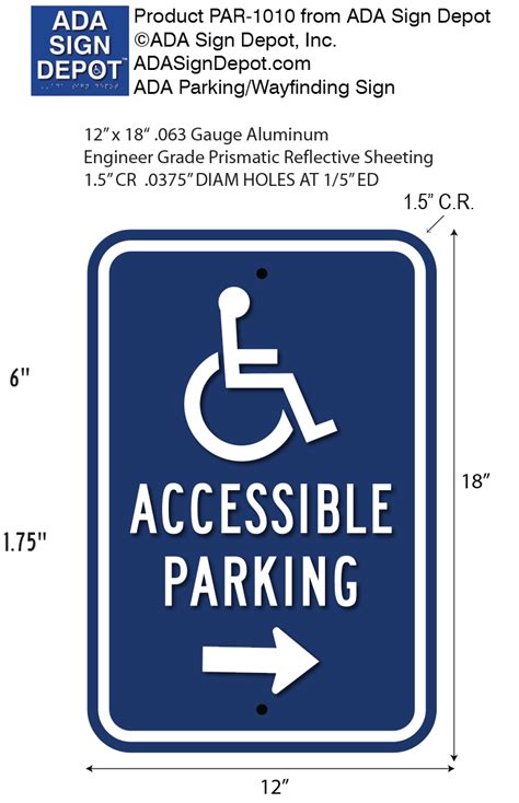 handicap parking lot direction signs optional arrow  sign depot
