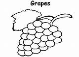 Raisins Coloring Grapes Getcolorings sketch template