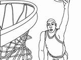 Coloring Pages Basketball Player Slam Getcolorings Printable Dunk Color sketch template