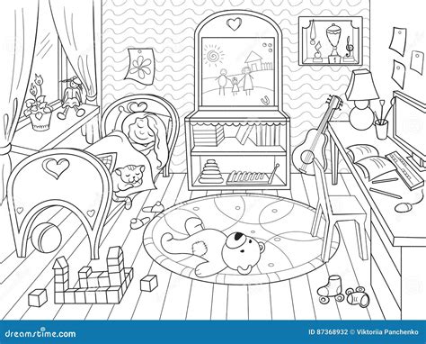 girls bedroom coloring page az pages sketch coloring page