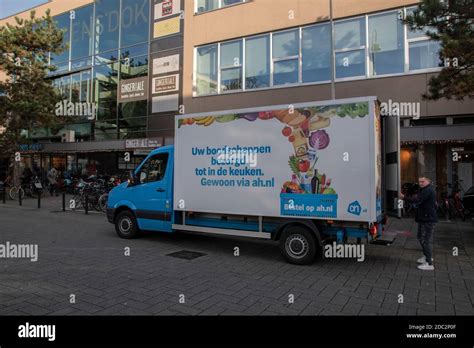 ah delivery truck  amsterdam  netherlands    stock photo alamy