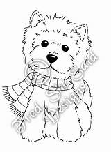 Westie Coloring Pages Winter Fred Said She Digi Store Christmas Westies Designs Colouring Uncoloured Cute Sheets Includes sketch template