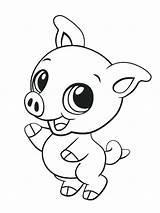 Coloring Cute Pages Animal Animals Baby Printable Anime Outline Kids Pig Tattoo Adults Animated Color Print Dog Cheerful Colorings Getcolorings sketch template