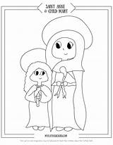 Anne Saint Mary Child Coloring Kids Saints June Posted Size sketch template