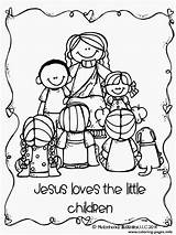 Coloring Little Children Jesus Pages Loves Printable Color sketch template