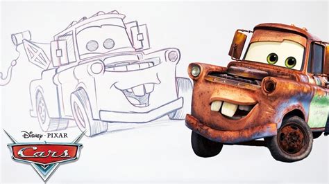 draw mater drawing tutorial pixar cars youtube