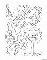 Maze Apple Coloring Pages Fall Printable sketch template