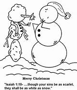 Coloring Pages Snowman Isaiah Christmas School Sunday Snow Church Bible Sins Though Scarlet Sheets Shall They House Kids Lesson Collection sketch template