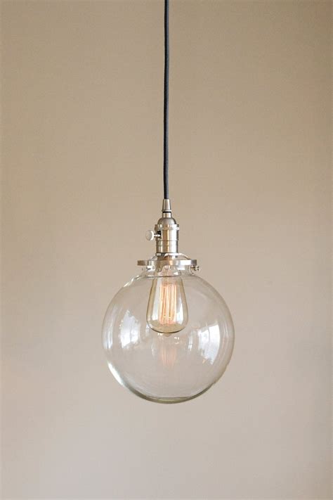 Clear Glass Globe Pendant Light Fixture With By Oldebricklighting