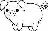 Pig Line Cute Clipart Outline Drawing Clip Piglet Library sketch template