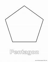 Coloring Pages Shape Printable Shapes Color Kids Pentagon Educational Sheets School Found sketch template