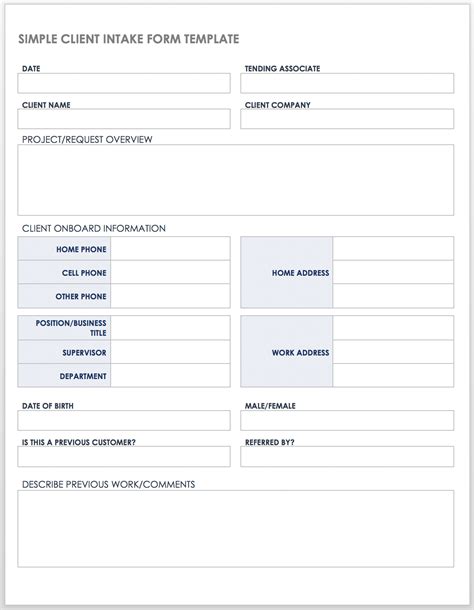 client intake templates  forms smartsheet