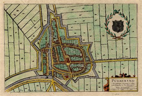purmerend een antieke plattegrond van purmerend  nederland door joan blaeu uit