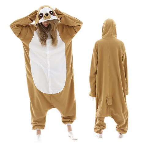 sloth onesie pajamas  adult teens animal onesies luckyonesiecom