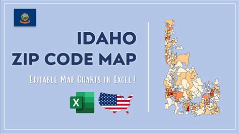 idaho zip code map  population list  excel