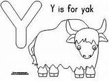 Activities Preschool Yak Kids Coloring Pages Craft Printable Crafts Kindergarten Alphabet Letters Projects Learning Theme Bingo Toddler Kid Marker Books sketch template