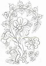 Coloring Pages Embroidery Adult Color Line Designs Drawing Printable Patterns Hand Flower Ribbon Painting Drawings Rosemaling Crewel Pattern Colouring Books sketch template