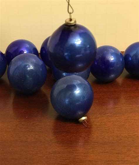 Vintage Blue Glass Christmas Ornaments Mini Glass Ball Ornaments