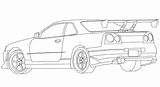 Nissan Gtr Coloring Skyline Pages Drawing R35 Sketch Drawings Template Nismo sketch template