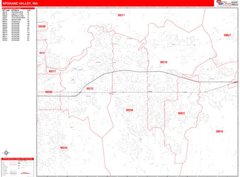 Spokane Valley Washington Zip Code Maps Red Line