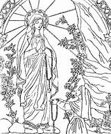 Lourdes Vierge Immaculate Bernadette Dame Notre Virgen Nd Kleurplaten Jungfrau 11th Coloriages Sacred Assomption Rosary Feast Maagd Volwassenen Vrouw Lieve sketch template
