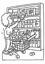 Coloring Pages Grocery Shopping Getcolorings Color Printable sketch template