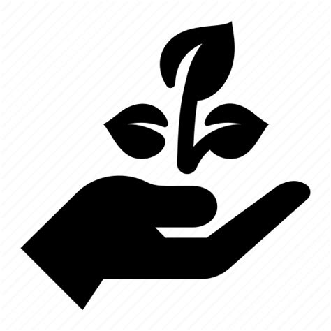 farming hand leaves planting sprout icon   iconfinder