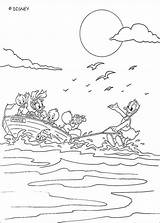 Coloring Donald Pages Duck Water Skiing Disney Dibujos Louie Colorear Doing Para Ski Huey Dewey Moldes Color Sea Go Con sketch template