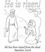 Resurrection Easter Jesus Sunday Coloring Activities Risen He Bible Pages Alive School Matthew Story Verses Printable Greeting Choose Board sketch template