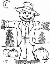 Scarecrow Coloring Pages Printable Halloween Scarecrows Kids Pumpkin Fun Color Fall Colouring Print Preschool Cute Sheets Template Thanksgiving Kindergarten Adults sketch template